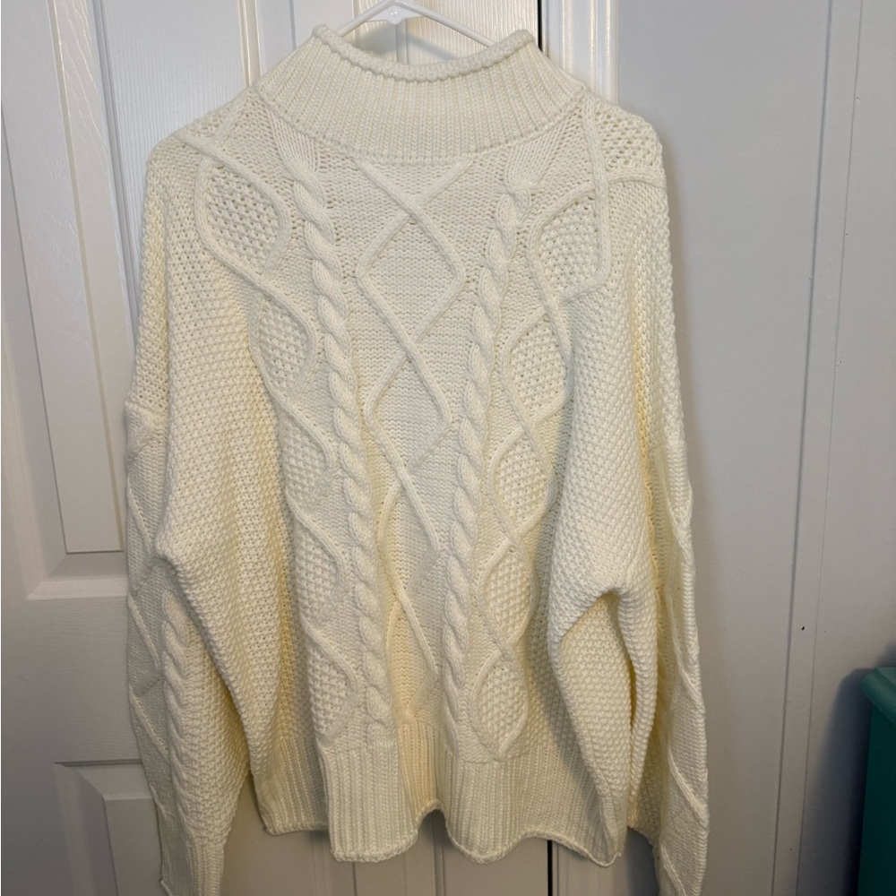 Cozy Cream Cable Knit Sweater